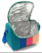 Coral High İlkokul Kız Çocuk Okul Beslenme Çantası, Yeşil Mavi Pembe Renkli Çizgili, Termoslu (Isı Yalıtımlı) thumbnail 4