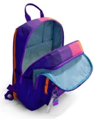 Coral High İlkokul ve Ortaokul Sırt Çantası - Kız Çocuk, Mor Turuncu Renkli Çizgili Baskılı, Dört Bölmeli thumbnail 3