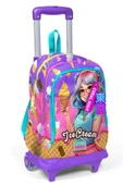 Coral High Işıklı Tekerlekli Çekçek Okul Çantası - 3 Bölmeli, 2'li Sap Ayarı, Lila Turkuaz Dondurmalı Kız (Kız Çocuk) 23973 thumbnail 1