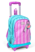 Coral High Işıklı Tekerlekli Çekçek Okul Çantası - 3 Bölmeli, 2’li Sap Ayarı, Turkuaz Pembe (Kız Çocuk) 23971 - 1