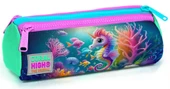 Coral High Pembe Mavi Denizatı Desenli Kız Çocuklara Özel Üç Gözlü Kalemlik - 1