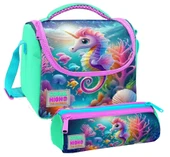 Coral High Kız Çocuk Su Yeşili Denizatı Thermo Beslenme Çantası ve Üç Bölmeli Kalemlik Seti thumbnail 1