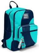 Coral High İlkokul ve Ortaokul Sırt Çantası - Erkek Çocuk, Lacivert Turkuaz Renkli Çizgili, Dört Bölmeli thumbnail 1