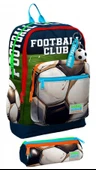 Coral High İlkokul Erkek Çocuklarına Özel Dört Gözlü Sırt Çantası ve Kalemlik Seti- Lacivert Yeşil Futbol thumbnail 1