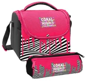 Coral High Kız Çocuk Pembe Siyah Beyaz Boya Desenli Thermo Beslenme Çantası ve Üç Bölmeli Kalemlik Seti thumbnail 1