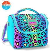 Coral High İlkokul Kız Çocuk Okul Beslenme Çantası, Yeşil Mor Leopar, Termoslu (Isı Yalıtımlı) thumbnail 2