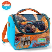 Coral High Erkek Çocuk Termoslu Beslenme Çantası - Mavi Turuncu Arazi Aracı, Erkek Çocuk thumbnail 2