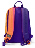 Coral High İlkokul ve Ortaokul Sırt Çantası - Kız Çocuk, Mor Turuncu Renkli Çizgili Baskılı, Dört Bölmeli thumbnail 2