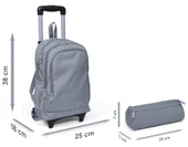 Coral High Işıklı Tekerlekli Erkek Çocuk, Lacivert Mavi Grafiti Baskılı, İlkokul Çekçek Çanta ve Kalemlik Seti thumbnail 3