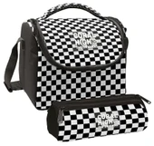 Coral High Kız Çocuk Siyah Beyaz Damalı Thermo Beslenme Çantası ve Üç Bölmeli Kalemlik Seti thumbnail 1