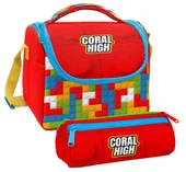 Coral High Erkek Çocuk Kırmızı Yapı Blokları Thermo Beslenme Çantası ve Üç Bölmeli Kalemlik Seti thumbnail 1