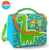 Coral High Erkek Çocuk Termoslu Beslenme Çantası - Mavi Yeşil Dinazor, Erkek Çocuk thumbnail 2