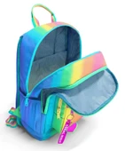 Coral High İlkokul ve Ortaokul Sırt Çantası - Kız Çocuk, Renkli Çizgili Mavi Turuncu Baskılı, Dört Bölmeli thumbnail 3