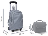 Coral High Işıklı Tekerlekli Çekçek Okul Çanta + Isı Yalıtımlı Beslenme Çantası - Kız Çocuk - Lila Turkuaz Dondurmalı Kız thumbnail 3