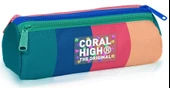 Coral High Erkek ve Kız ve Erkek Çocuk Yeşil-Turuncu Renk Geçişli Üç Bölmeli Kalem Çantası thumbnail 1