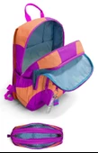 Coral High Kız Çocuk Dört Gözlü Okul Sırt Çantası ve  Kalemlik Seti - Turuncu Mor Renkli Çizgili - İlkokul ve Ortaokul İçin Uygun thumbnail 2