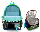 Coral High Erkek Çocuklar İçin Dayanıklı İkili İlk Okul Çanta Seti  - Lacivert Yeşil Futbol thumbnail 2