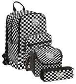 Coral High İlkokul ve Ortaokul Okul Çanta Üçlüsü - Kız Çocuk, Siyah Beyaz Damalı thumbnail 1