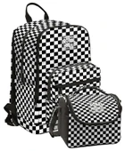 Coral High İlkokul ve Ortaokul Sırt Çantası ve Beslenme Seti - Kız Çocuklar İçin Siyah Beyaz Damalı thumbnail 1