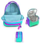 Coral High Üç Gözlü Pembe Yeşil Çok Renkli, Kız Çocuk, İlkokul Üçlü Okul Çanta Seti thumbnail 2