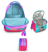 Coral High Üç Gözlü Pembe K-Pop Dondurmalı Kız, Kız Çocuk, İlkokul Üçlü Okul Çanta Seti thumbnail 2