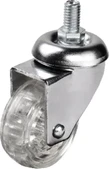 302 - 50x20 Mm Şeffaf Makaralı Vidalı Teker - 1