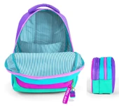 Coral High Üç Bölmeli İlkokul Sırt Çantası ve İki Bölmeli Kalemlik - Kız Çocuk - Pembe Yeşil Çok Renkli thumbnail 2