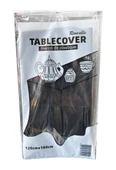 Plastik Naylon Su Geçirmez Parti Piknik Renkli Masa Örtüsü - 120x180 Cm. - Siyah - 1 Adet thumbnail 1
