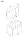 Karen Banyo Deniz Banyo Dolabı Seti, 80 Cm Beyaz, Lavabo Dahil, Lavabolu - 5