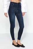 Lacivert Yüksek Bel Skinny Jeans - 2