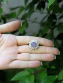 Doğal Taş Ametist Doğal Taşlı Telkari Model  Kadın Ayarlanabilir Gümüş Kaplama Yüzük euy62amtr thumbnail 3