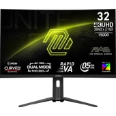 MSI MAG 321CUPDF 32" 4K 160Hz FHD 320Hz 0.5ms HDMI DP 15W FreeSync Curved 1500R UHD-FHD VA Monitör - 1