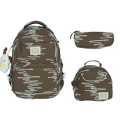 Relaxion İthal Kahverengi Üçlü Set Çocuk İlkokul Çantası 1430 thumbnail 1