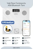 SİNBO SBS-4474 26x26 CM Bluetooth Dijital Yağ Su Kas Vücut Kitle Endeksi Kilo Ölçer Tartı Baskül - 2