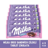 Milka Oreo Sandwich Çilekli Tablet Çikolata 92 gr - 6 Adet - 2