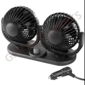 ARAÇ İÇİ TORPİDO ÜSTÜ 360 DERECE AYARLANABİLİR İKİLİ VANTİLATÖR FAN - 2