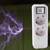 Kablosuz Akım Korumalı Anahtarlı 2'li Grup Priz Golyat Düğmeli Fiş Priz Topraklı Çoklu Çoğaltıcı thumbnail 4