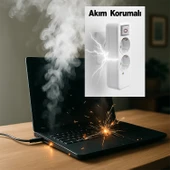 Kablosuz Akım Korumalı Anahtarlı 2'li Grup Priz Golyat Düğmeli Fiş Priz Topraklı Çoklu Çoğaltıcı thumbnail 2