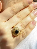 Doğal Taş Oniks Doğal Taşlı Telkari Model Kadın Ayarlanabilir Altın Kaplama Yüzük euy63og thumbnail 2