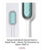 Zampa Islak Mendil Aparatlı Kedi ve Köpek Tarak - Masaj, Tüy Temizleme ve Bakım - 2