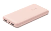 Belkin 10K Powerbank + Usb-C 15W Çift Usb-A 15Cm - C Kablo Taşınabilir Şarj Cihazı Pembe - 1