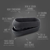 Omnipazar KRS-372 Dekoratif Plastik Mercan Uzun Saksı 1.3 Litre 3'lü Set thumbnail 4