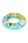 3-6 Yaş 51 cm Çocuk Deniz Simit Yüzme Simidi Havuz Can Simidi Penguen Desenli Tekerlek - 3