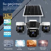 RX95G Solar Güvenlik Kamerası Türkçe 4G Sim Kartlı PTZ Hareketli Gece Görüşlü Güneş Panelli Kamera - 6