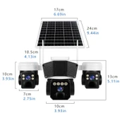 RX95G Solar Güvenlik Kamerası Türkçe 4G Sim Kartlı PTZ Hareketli Gece Görüşlü Güneş Panelli Kamera - 8