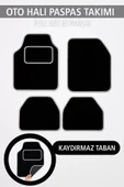 5 PARÇA UNİVERSAL TOPUK DESTEKLİ OTO HALI PASPAS TAKIMI KENAR RENK GRİ - 2