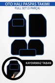 5 PARÇA UNİVERSAL TOPUK DESTEKLİ OTO HALI PASPAS TAKIMI KENAR RENK MAVİ - 2