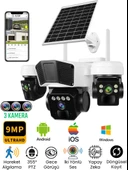 3936ProX 3 Kameralı 9MP Güneş Panelli Akıllı Güvenlik Kamerası  Okam Pro Gece Görüşlü Solar Kamera - 1