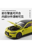 BMW M4 1:23 BMW M4 G82 Kapıları Açılabilen Model Araba Yeşil - 3