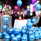 ULTRA YÜKSEK KALİTE 50 ADET KOYU MAVİ KROM BALON AYNALI PARLAK METALİK BALON KROM KOYU MAVİ BALON - 1